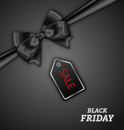 Illustration Sale Discount with Bow Ribbon for Black Fridayのイラスト素材