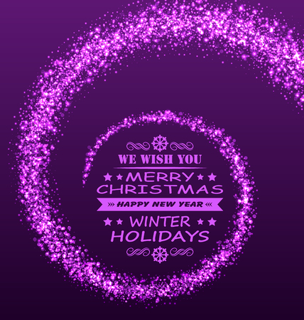 Illustration Christmas Wishes with Magic Dust. Purple Glitter Background - Vectorのイラスト素材