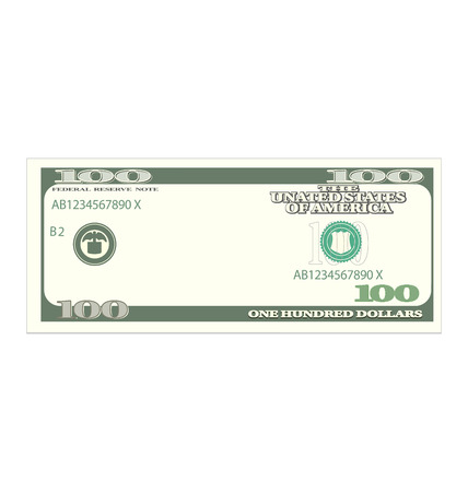 Illustration One Hundred Dollars Isolated on White Background, Banknote - Vectorのイラスト素材