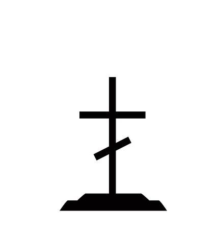 Tombstone on dead tomb grave with catholic crossのイラスト素材