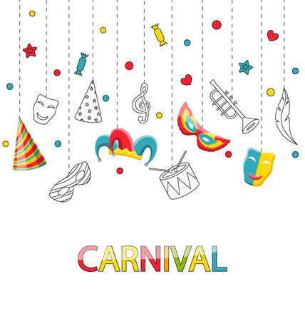 Greeting Festive Poster for Happy Carnivalのイラスト素材