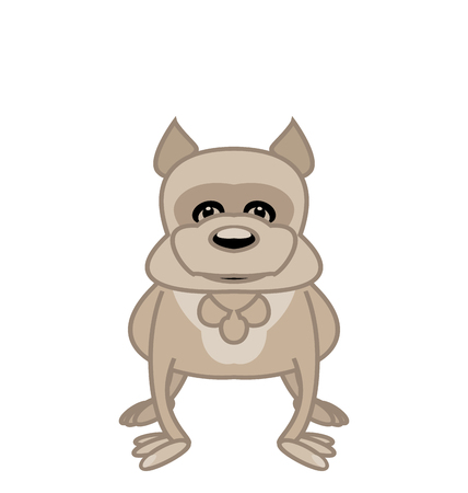 Bulldog standing in front of white backgroundのイラスト素材