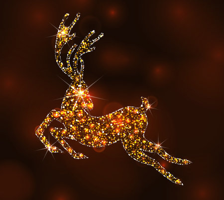 Christmas Light Deer vector Illustrationのイラスト素材