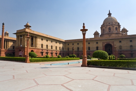 view of the Indian Parliament in New Delhi, Indiaの写真素材