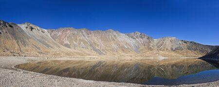 Volcano Nevada de Toluca with lakes inside crater in Mexicoの写真素材