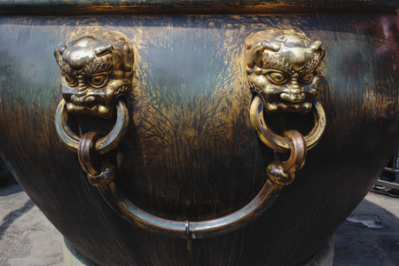 Architecture in details in China Beijing Forbidden city - ancient residence of Emperorのeditorial素材