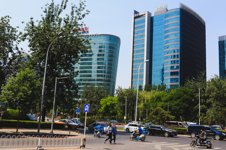 BEIJING, CHINA - MAY 22, 2016: landscape of modern city downtown, business district, Beijing, Chinaのeditorial素材