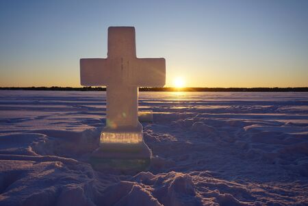 Ice Cross on the lake Siverskoeの写真素材