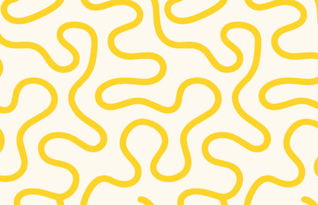 Seamless yellow swirl maze pattern abstract labyrinth decorative vector background