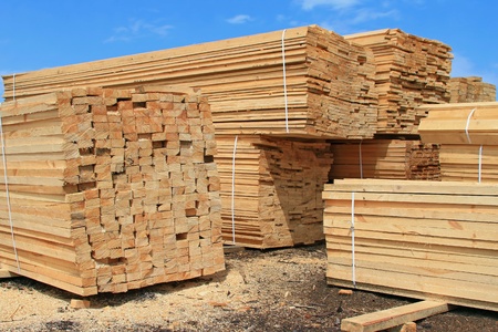 Edging board in stacks  