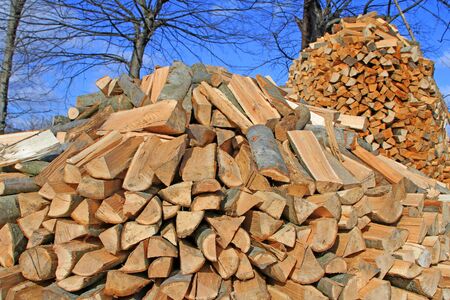 Chipped fire wood