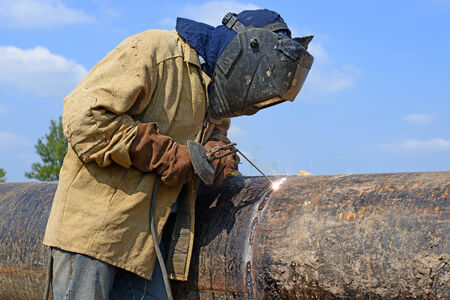 Welder on the pipeline repairs