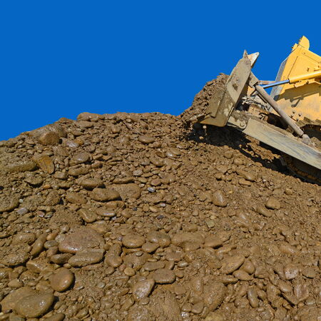 The bulldozer on a building site