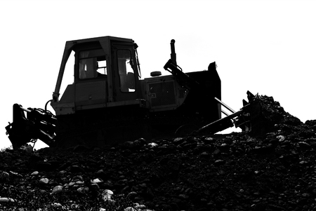 The bulldozer on a building site