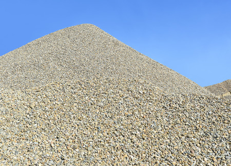 A pile of washed river gravelの写真素材