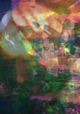 Abstract blurred paper collage of the time of the year March