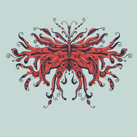 Fantasy design tattoo style doodle.のイラスト素材