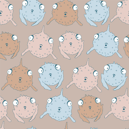 Globefish seamless patternのイラスト素材