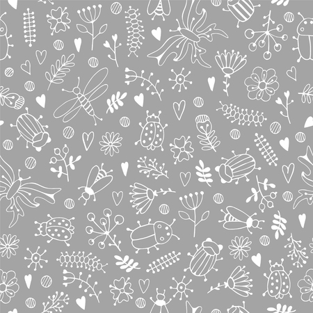 Ladybug seamless pattern for fabric design.のイラスト素材