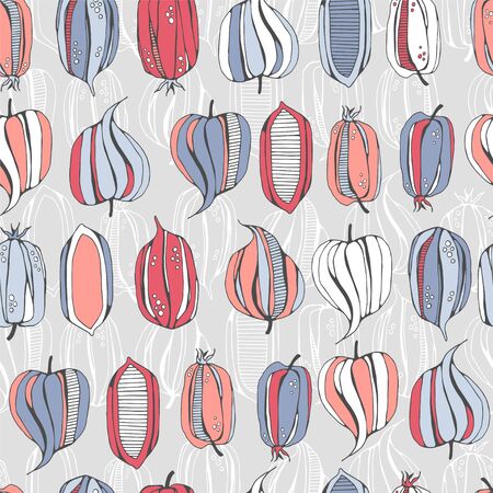 Seamless floral pattern with magic plants.のイラスト素材