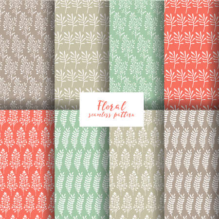 Collection floral seamless pattern. Wrapping paper.のイラスト素材