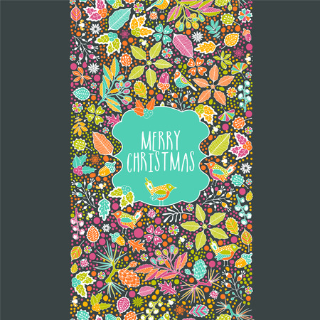 Vertical seamless border card. Merry Christmas.のイラスト素材