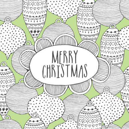 Merry Christmas greeting card with new year elements.のイラスト素材