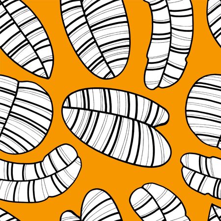 Seamless pattern with striped leafs.のイラスト素材