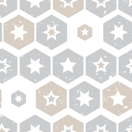 Seamless pattern with stars. Grunge styleのイラスト素材