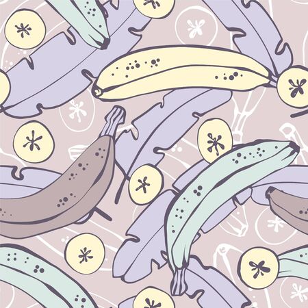 Tropical seamless pattern with bananas.のイラスト素材