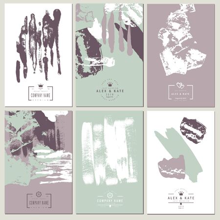 Set of creative business card template and wedding flyers.のイラスト素材