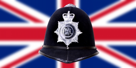 British police helmetの写真素材
