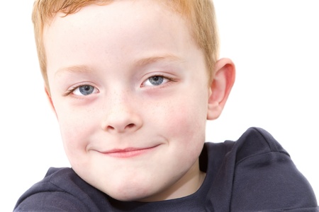 content little boy with a small smileの写真素材