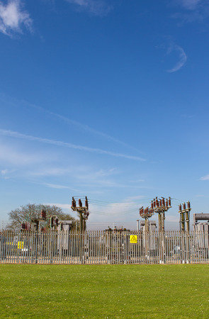 view of a small electricty grid on a sunny dayの写真素材