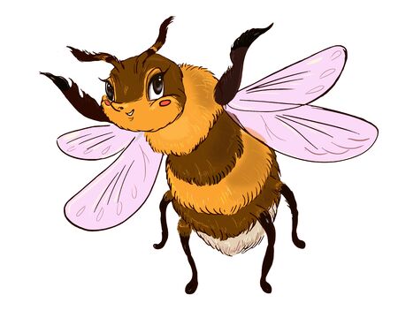 Bumblebee cute character,isolated objects on white backの写真素材