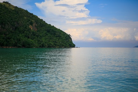 Beach in sunset time on the island in Thailandの写真素材