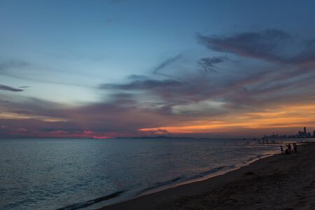 Amazing cloudy sunset form the Thailand beach
