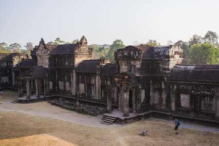 Part of the Angkor Wat temple in Cambodia.の写真素材
