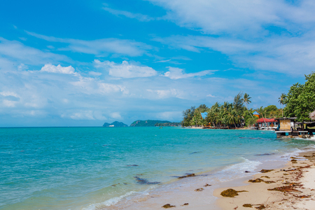 Tropical white sand beach of the islandの写真素材