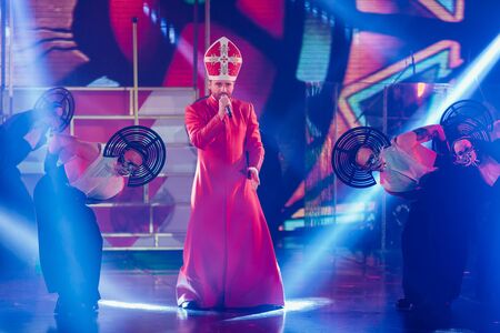 Novokuznetsk, Russia - November 14, 2018 : Concert of a famous singer Sergey Lazarev as part of the...