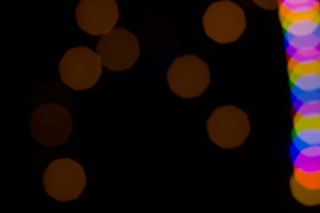 Colorful abstract blured bokeh at night time