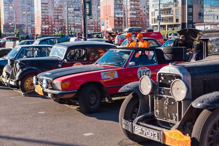 Novokuznetsk, Russia, 13 June 2019: The 7th Peking to Paris Motor Challenge is unique in the motoring world a true endurance motor rally following in the wheel-tracks of the original pioneers of 1907のeditorial素材