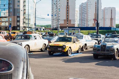 Novokuznetsk, Russia, 14 June 2019: The 7th Peking to Paris Motor Challenge is unique in the motoring world a true endurance motor rally following in the wheel-tracks of the original pioneers of 1907のeditorial素材