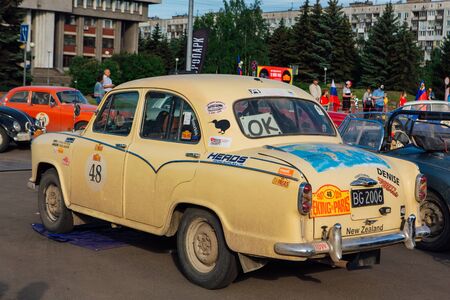 Novokuznetsk, Russia, 14 June 2019: The 7th Peking to Paris Motor Challenge is unique in the motoring world a true endurance motor rally following in the wheel-tracks of the original pioneers of 1907のeditorial素材