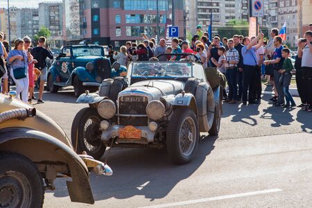 Novokuznetsk, Russia, 13 June 2019: The 7th Peking to Paris Motor Challenge is unique in the motoring world a true endurance motor rally following in the wheel-tracks of the original pioneers of 1907のeditorial素材