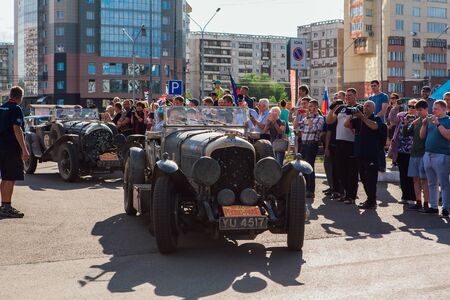 Novokuznetsk, Russia, 13 June 2019: The 7th Peking to Paris Motor Challenge is unique in the motoring world a true endurance motor rally following in the wheel-tracks of the original pioneers of 1907のeditorial素材