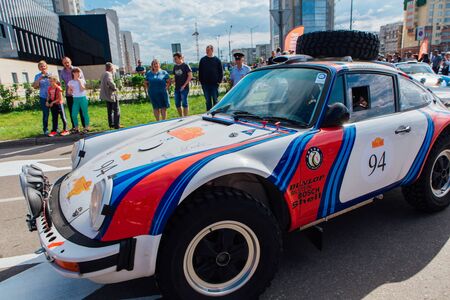 Novokuznetsk, Russia-June, 14 2019: The 7th Peking to Paris Motor Challenge is unique in the motoring world a true endurance motor rally following in the wheel-tracks of the original pioneers of 1907のeditorial素材