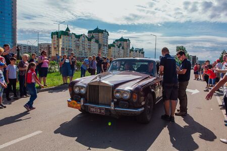 Novokuznetsk, Russia-June, 14 2019: The 7th Peking to Paris Motor Challenge is unique in the motoring world a true endurance motor rally following in the wheel-tracks of the original pioneers of 1907のeditorial素材