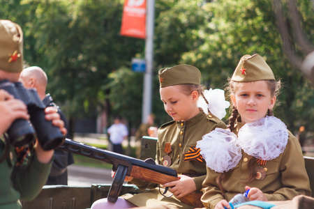 Novokuznetsk, Russia - June 24, 2020: Victory parade. Victory Day in the Great Patriotic War....