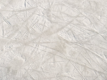 Ice background with marks from skating and hockey.の写真素材